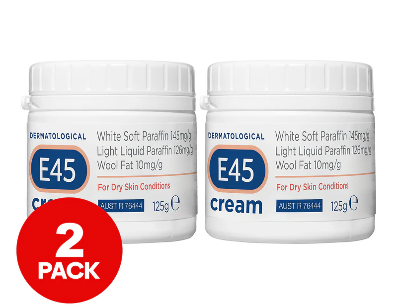 2 x E45 Dermatological Cream For Dry Skin Conditions 125g