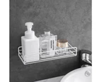 Bathroom Rack Organizer Shower Box Storage Kitchen Rack， without Traceless Clear Adhesive-white