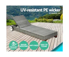 Gardeon Sun Lounge Wicker Lounger Day Bed Wheel Patio Outdoor Furniture Setting