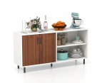 Giantex Modern Buffet Sideboard 2-Doors Kitchen Storage Cabinet w/Metal Legs Coffee Bar Cabinet for Dining Room