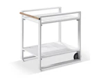 Balmoral Outdoor Aluminium Bar Cart on Wheels - Outdoor Furniture Accessories - White