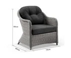 Outdoor Plantation Outdoor Wicker Lounge Arm Chair - Outdoor Lounges - Brushed Wheat with Cream