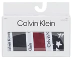 Calvin Klein Women's Carousel Cotton Stretch Bikini Briefs 3-Pack - Black/Red/White