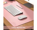 Light Blue/Baby Pink-Desk Pad Desk Protector Mat - Dual Side PU Leather Desk Mat Large Mouse Pad, Writing Mat Waterproof Desk Cover Organizers Office