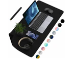 Black/Black-Desk Pad Desk Protector Mat - Dual Side PU Leather Desk Mat Large Mouse Pad, Writing Mat Waterproof Desk Cover Organizers Office Home Tabl