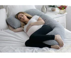 Pharmedoc Pregnancy Pillow With Jersey Cover, U Shaped Full Body Pillow(grey With Star Pattern)