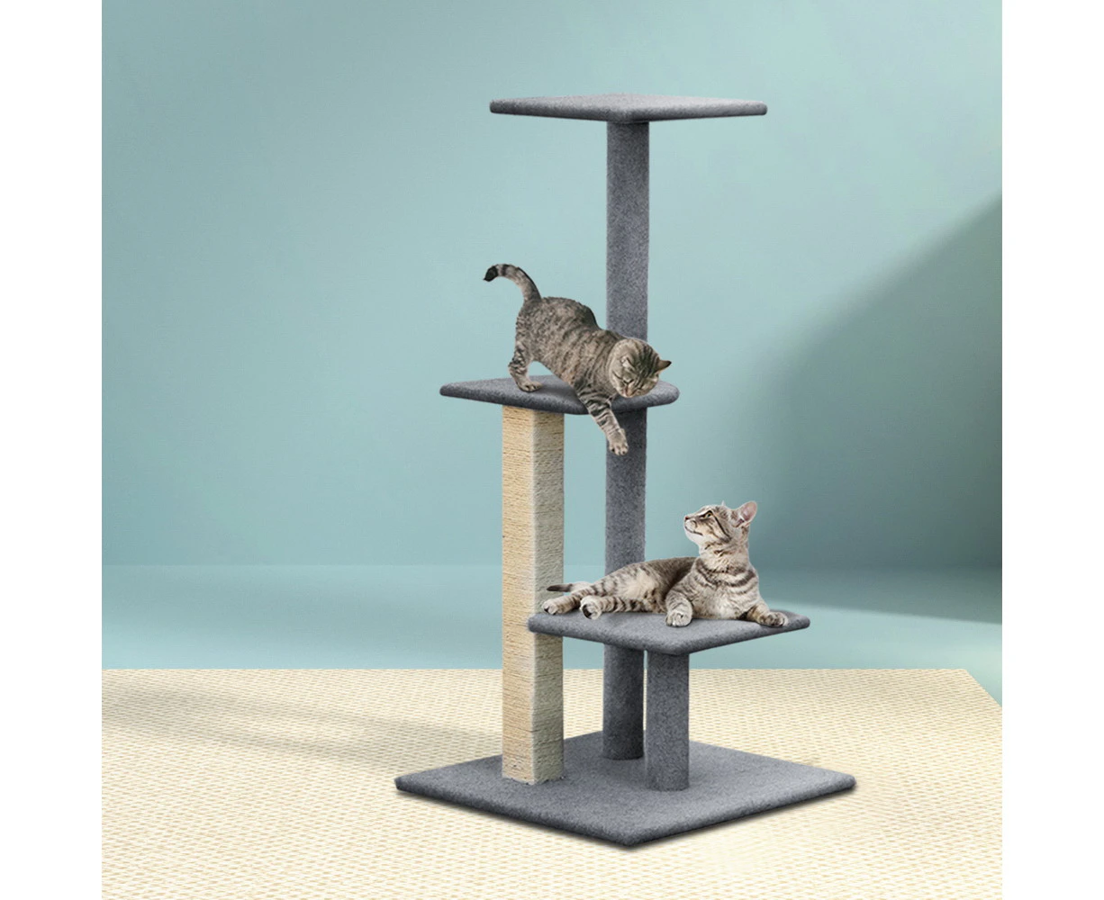 i.Pet Cat Tree 124cm Scratching Post Tower Scratcher Trees Wood Condo Board