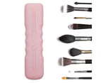 Travel Makeup Brush Holder Silicone Makeup Brush Travel Case - Pink