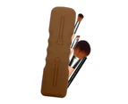 Travel Makeup Brush Holder Silicone Makeup Brush Travel Case - Dark brown