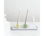 Mini Ceramic Couple Toothbrush Holder, Hand-Made Bathroom Toothbrush Holder, Toothbrush Head Holder and Office Pen Holder-Green+yellow