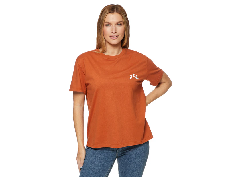 Rusty Women's Competition Relaxed Fit Tee / T-Shirt / Tshirt - Terracotta