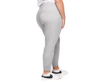 Nike Sportswear Women's Essential Fleece Mid-Rise Plus Pants - Dark Grey Heather/White