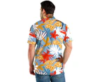 WeMeir Men's Hawaiian Suits Short Sleeve Shirts and Board Shorts Sets Novelty Print Casual Button Down Beach Shirts and 2 in 1 Shorts Sets-Multi