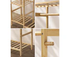 Oikiture Open Clothes Rack Wardrobe Hanging Organizer Storage Shelves