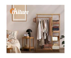 Oikiture Open Clothes Rack Wardrobe Hanging Organizer Storage Shelves