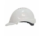 Maxisafe White Vented Hard Hat - Sliplock Harness