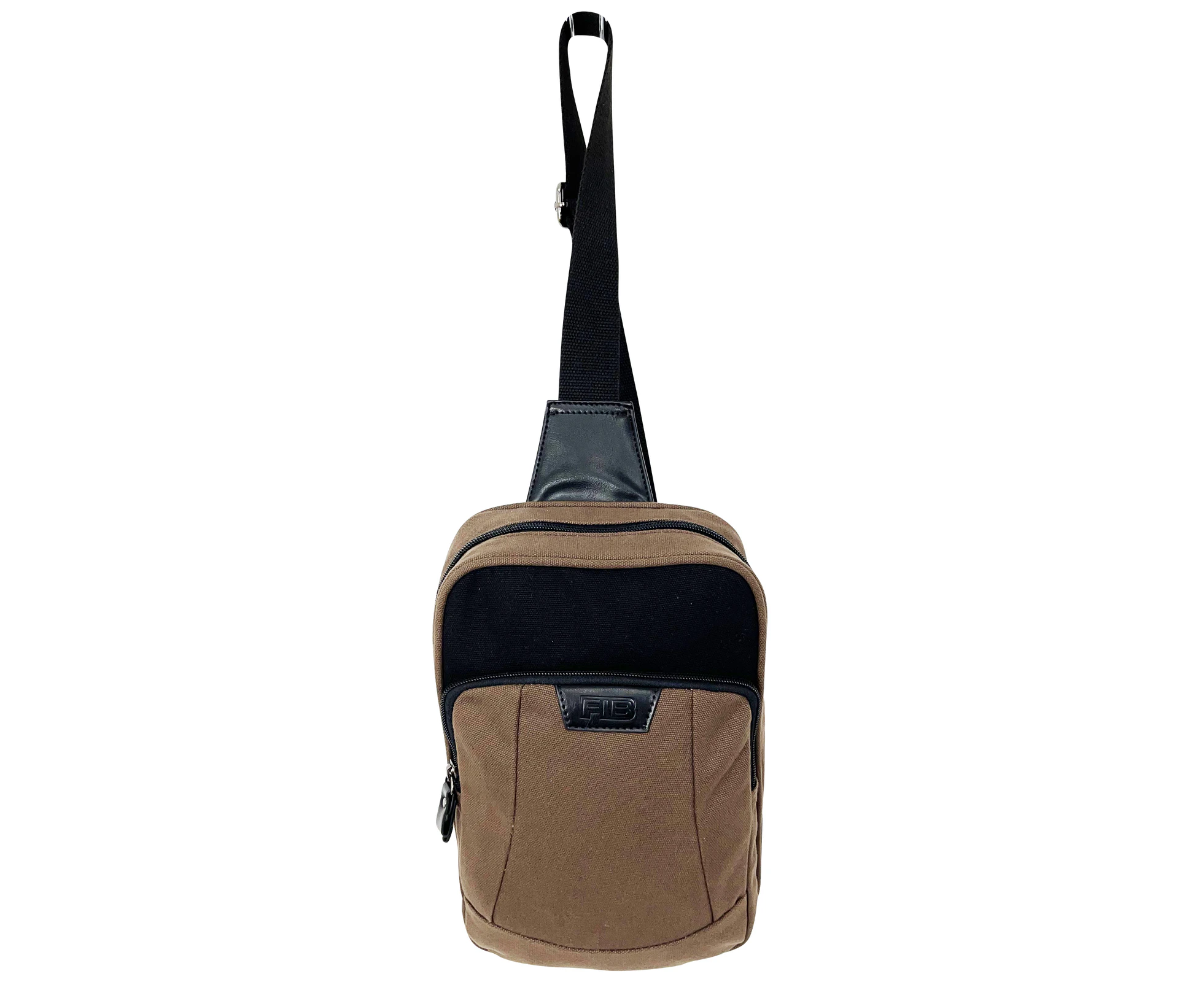 FIB Byron Sling Backpack Bag Travel w/ Single Adjustable Strap - Brown