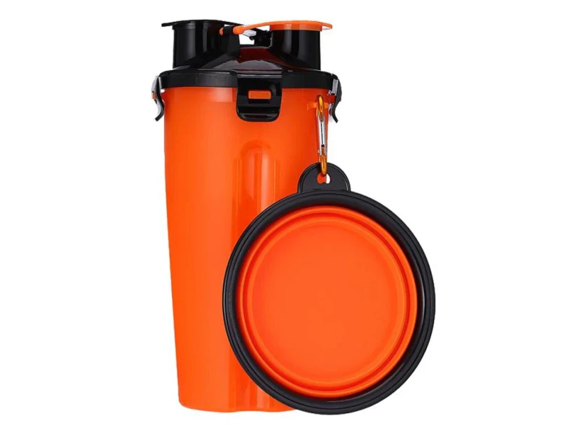 2 In 1 Multifunctional Portable Dog Food Water Bottle With Foldable Bowl - O One Bowl Bottle