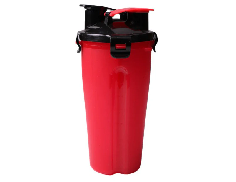 2 In 1 Multifunctional Portable Dog Food Water Bottle With Foldable Bowl - Red Single Bottle