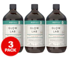 3 x Glow Lab Hand Wash Refill Vanilla & Peppermint 900mL
