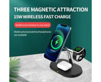 3 in 1 Magnetic Wireless Charger Stand Charging Dock Station for iPhone Apple Watch Airpods Black