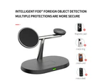 3 in 1 Magnetic Wireless Charger Stand Charging Dock Station for iPhone Apple Watch Airpods Black