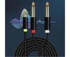Premium 3.5mm TRS to Dual 6.35mm (6.5mm) TS Mono Stereo Audio Splitter Combine Cable Cord For Sound Mixer Amplifier Speaker - 5M