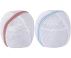 Bra Laundry Bags Brassiere Mesh Wash Bags Anti Deformation Washing Machine Bag For Intimates (pink+blue2pcs)