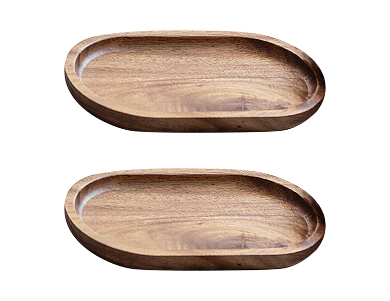 2Pcs Wooden Tray Solid Wood Serving Tray Bathroom Tray Rectangle Small Platter Tea Tray Coffee Table Tray