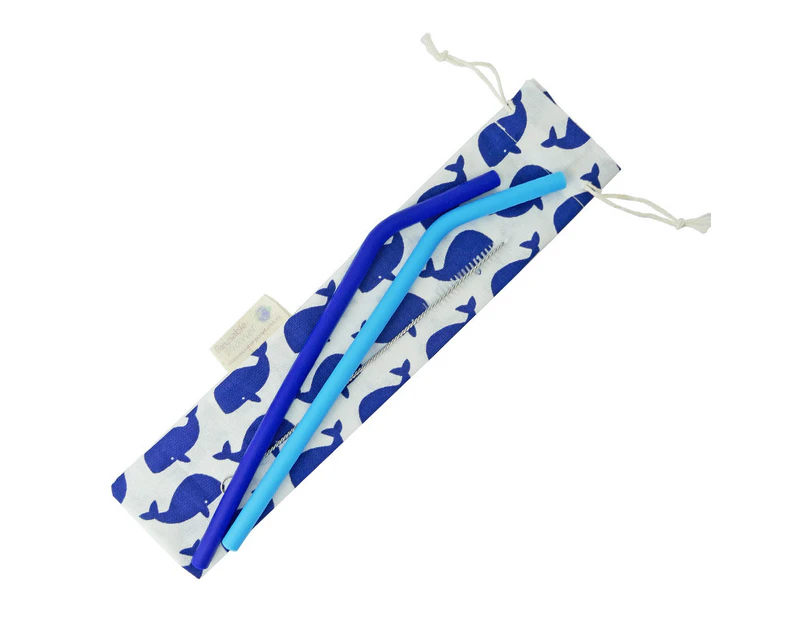 Silicone Straw 2 pack - Whales