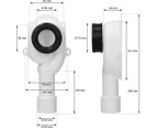 Vertical Suction Siphon For Urinal - 50mm - Dn40 / 50 - White - Made Of Pe Plastic - Chemical And Thermal Resistance1pcs