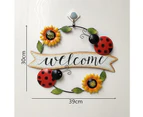 Metal Sunflower & Bee Welcome Sign Wall Decor, Metal Sunflower & Beetle Wall Art Decor Hanging For Indoor Outdoor Home Garden (1pcs, Multicolor)