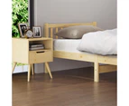 Oikiture Bed Frame Single Size Wooden Timber Bed Frame Wood Base Platform Headboard