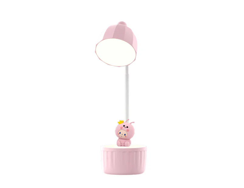 Cute LED Desk Lamp Kids Bedside Table Study Night Light USB Rechargeable--Pink