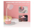 Cute LED Desk Lamp Kids Bedside Table Study Night Light USB Rechargeable--Pink