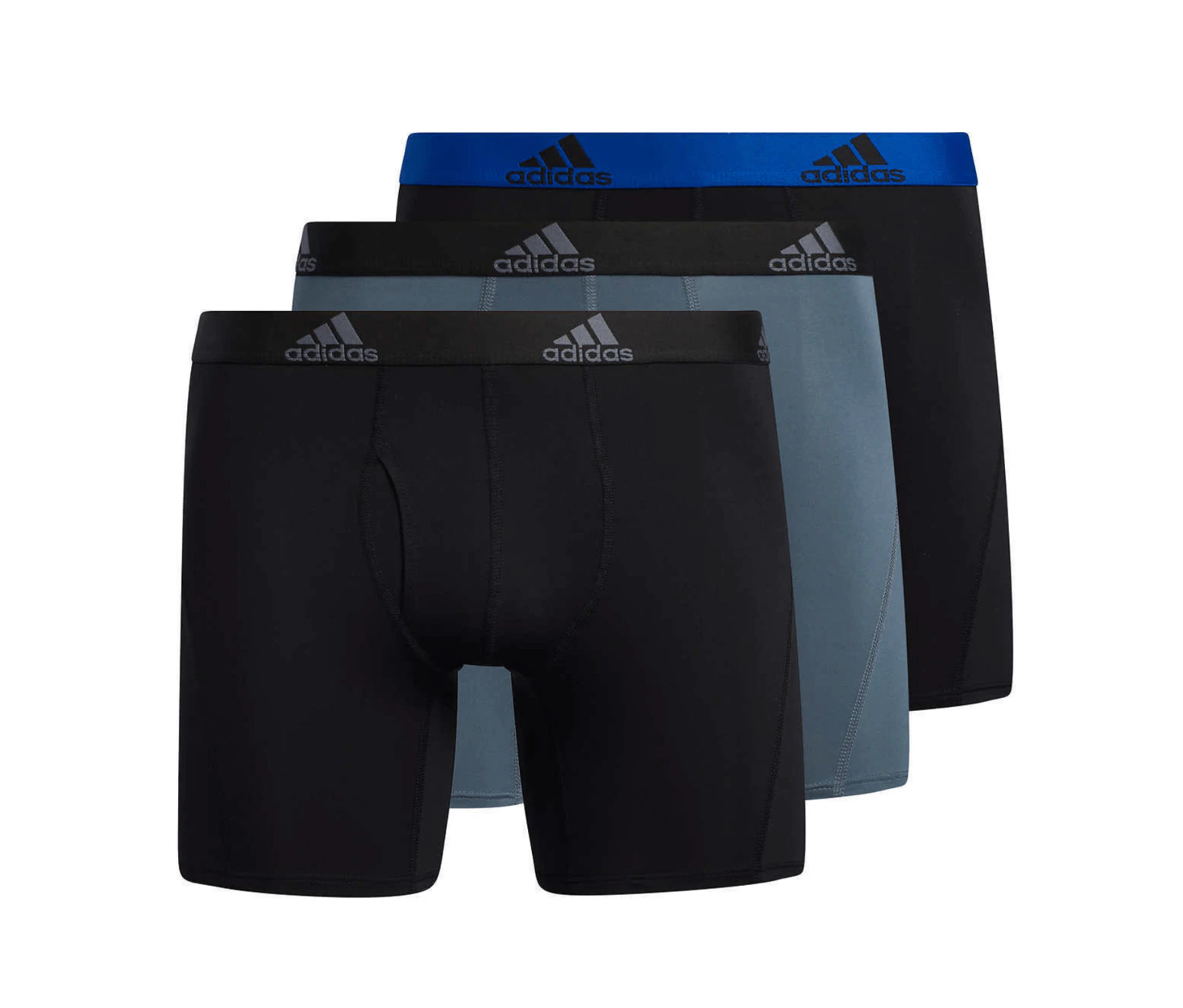 Adidas Men's Performance Boxer Briefs Underwear 3-Pack - Black/Grey/Black