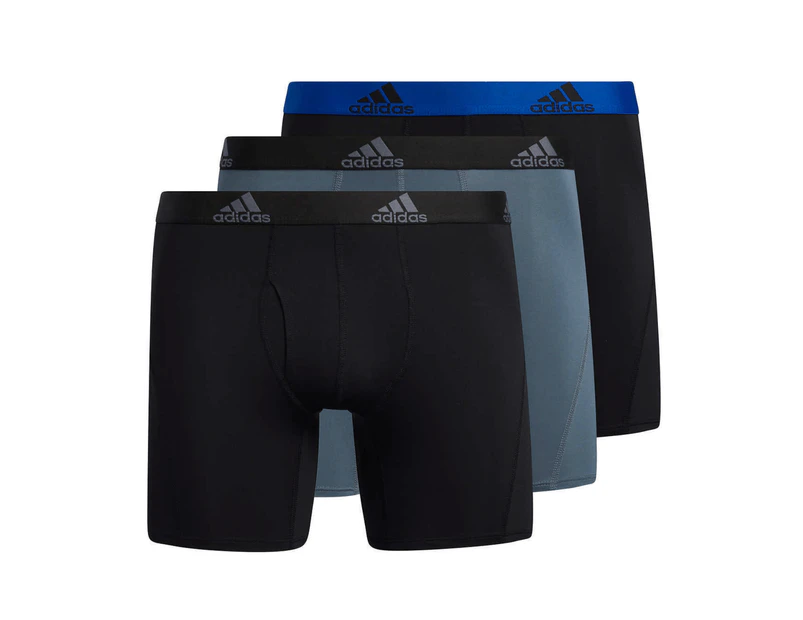 Adidas Men's Performance Boxer Briefs Underwear 3-Pack - Black/Grey/Black