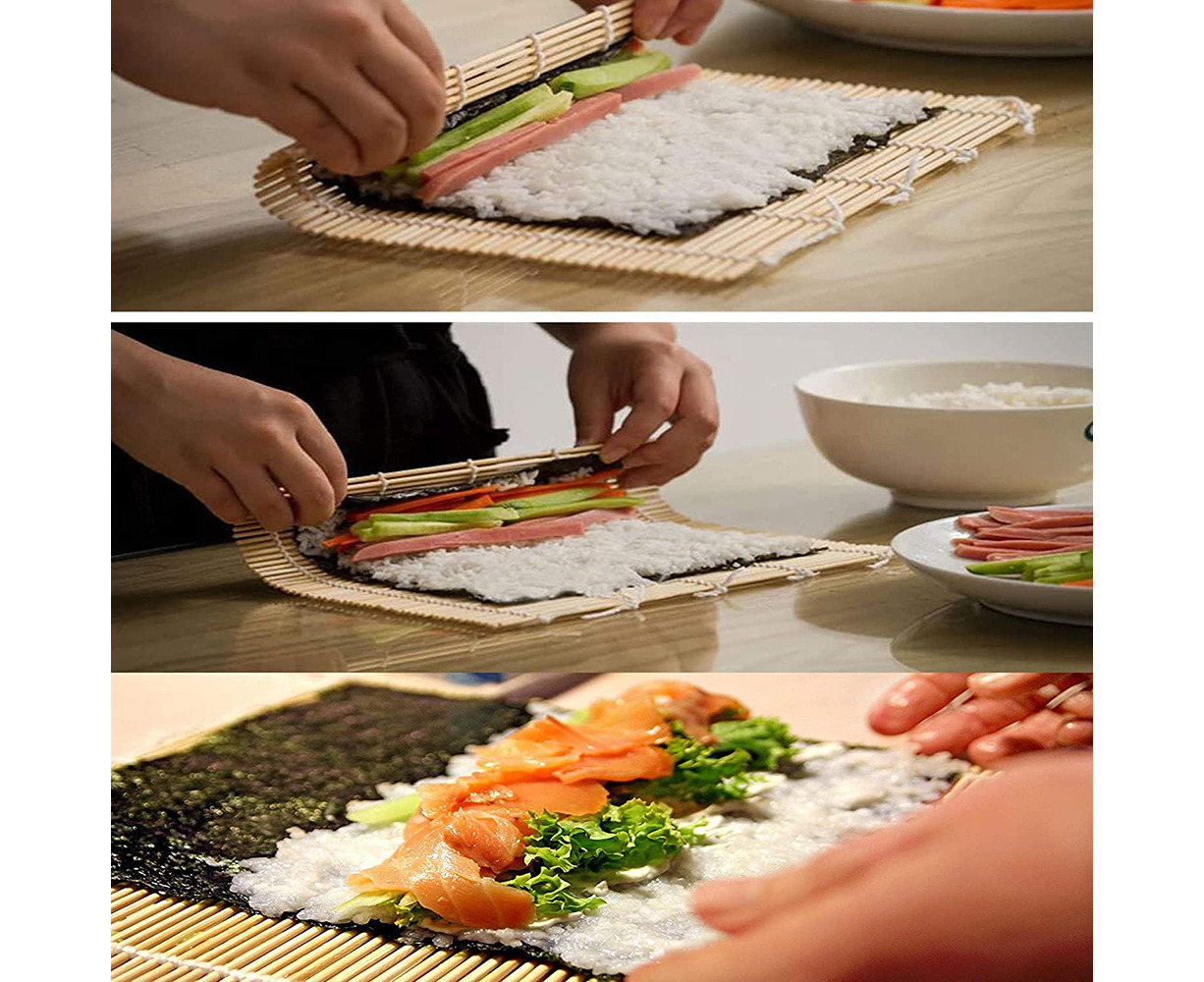 1Pcs Sushi Maker Retro Bamboo Rolling Mat Roller Bamboo Mat DIY