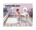 Keezi White Kids Vanity Dressing Table Stool Set Mirror Princess Children Makeup