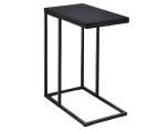Giantex L-Shaped End Table Side Table Steel Frame Console Coffee Table Nightstand for Living Room Bedroom Black