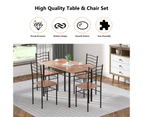 Giantex 5PCS Dining Table Set Kitchen Table & 4 Chairs w/Backrest Home Kitchen Furniture Metal Frame Brown
