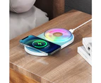 Household 15W Mobile Phone Fast Charging 2 in 1 Wireless Charging Night Light-White