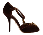 Dolce & Gabbana Brown Coppar Devotion Heart Sandals Shoes