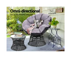 Gardeon Outdoor Lounge Setting Furniture Wicker Papasan Chairs Table Patio Black