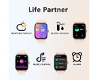 Smart Watch(Call Receive/Dial), Full Touch Screen SmartWatch for Android and iOS Phones Compatible with Heart Rate,Sleep,Blood Oxygen,Step Counter