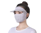Fufu Wide Brim Breathable Holes Cycling Headgear with Ear Loop Ice-silk Face Cover Outdoor Sports Headwear Outdoor Supplier -Light Grey One Size