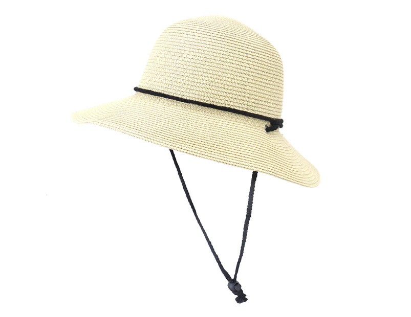 Fufu Sunproof Sun Hat Sunshade Straw Wide Brim Sun Visor Cap Fashion Accessories -Beige