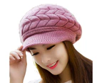 Fufu Women Hat Solid Color Arrow Pattern Autumn Winter Short Brim Dome Hat for Outdoor-Purple