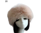 Fufu Women Hat Solid Color Faux Fur Headwear Brimless Empty Top Hat for Skiing- 20