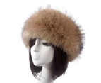 Fufu Women Hat Solid Color Faux Fur Headwear Brimless Empty Top Hat for Skiing- 13